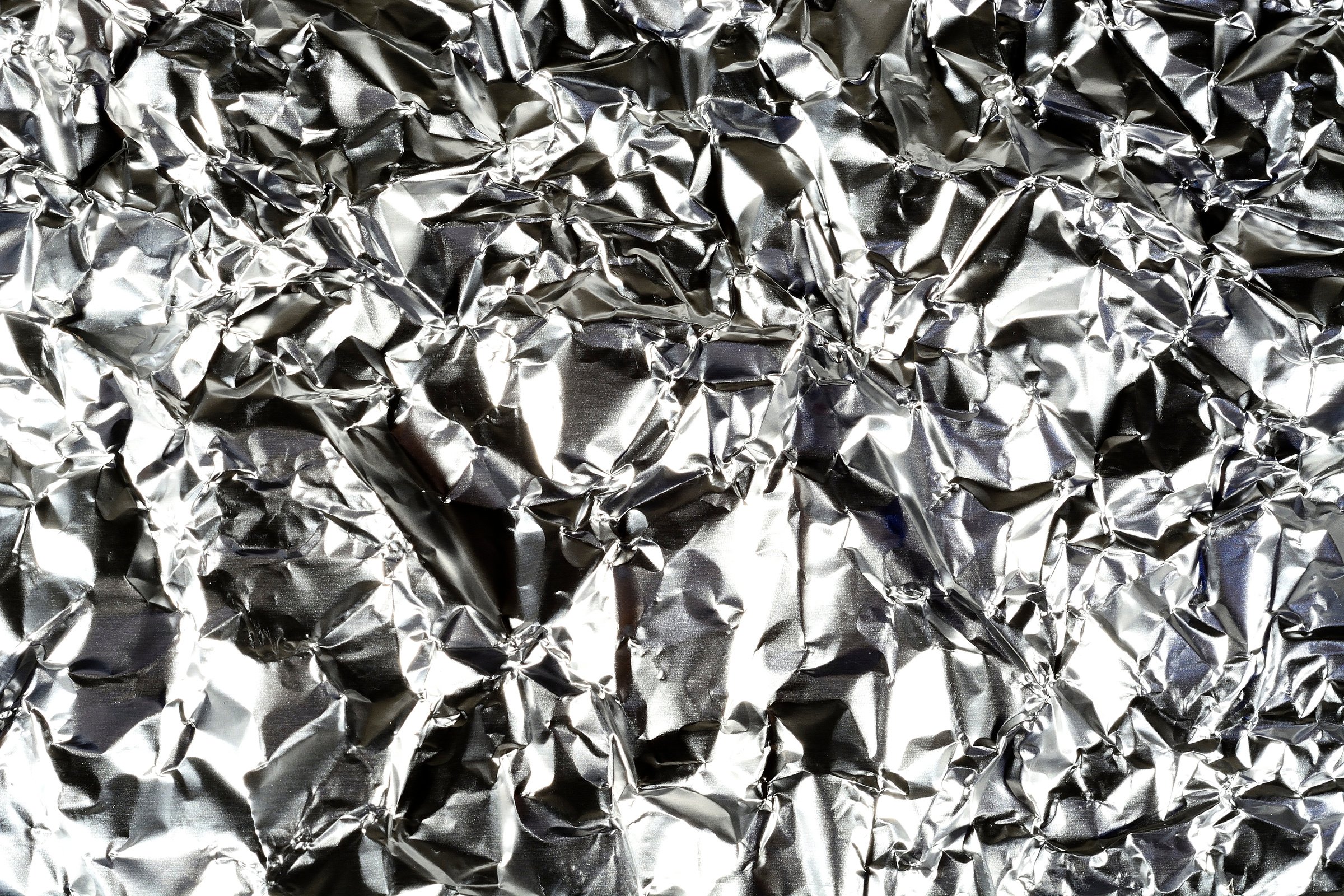 Crinkled tinfoil