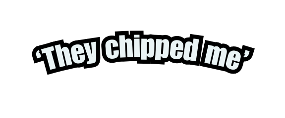 They chipped me